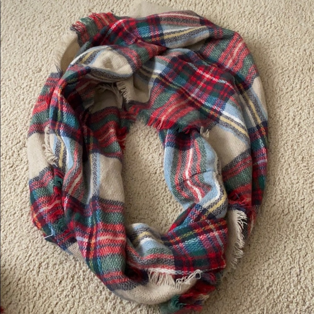 Plaid infinity scarf